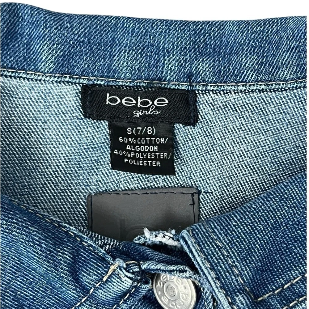 Bebe Blue Jean Jacket Classic Denim Style - S (7/8)